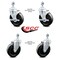 Service Caster 5 Inch Hard Rubber Wheel Swivel 1/2 Inch Threaded Stem Caster Brakes SCC, 2PK SCC-TS20S514-HRS-121315-2-TLB-2 - alternate 2